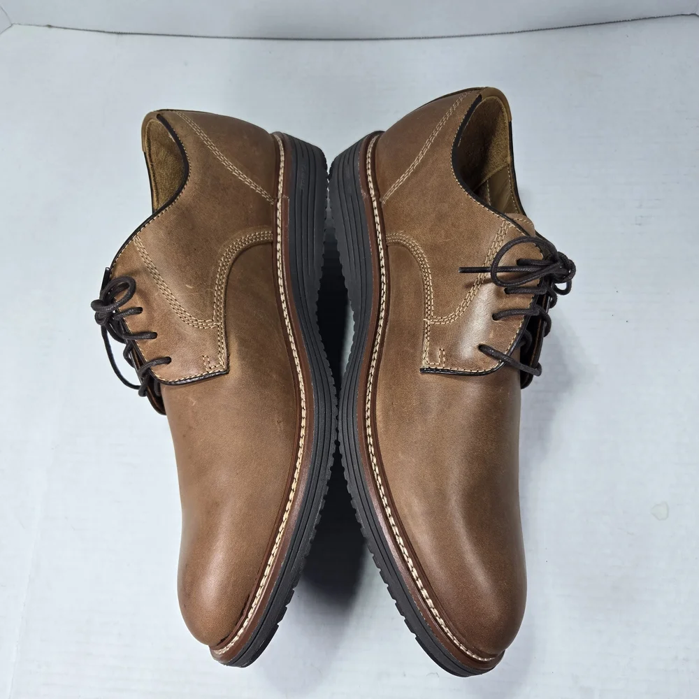 Johnston & Murphy Upton Tan Oiled Full-grain Leather Oxford Loafers Size 11 Wide